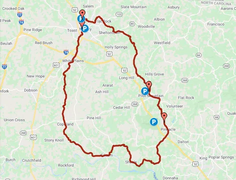 Mount Airy-Pilot Mountain map